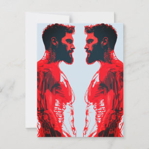 Cartão Postal Anatomia Vermelha – Estudo Abstrato do Músculo Hum