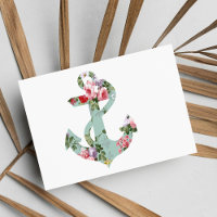 Anchor de Padrão Floral Verde Cor-de-Rosa Vermelho