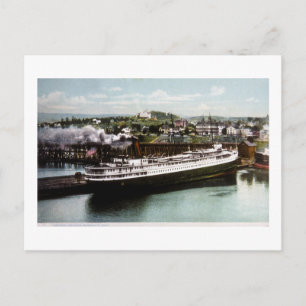 Cartão Postal Anchor Line Dock, Marquette, Michigan 1908