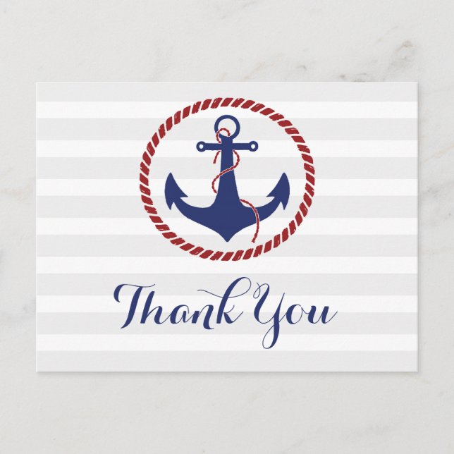Cartão Postal Anchor Náutico Obrigado (Frente)