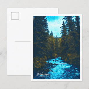 Cartão Postal Anchorage Alaska Oil Paint Landscape