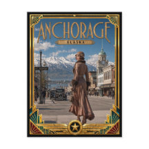Âncora Alasca Arte Deco Vintage Idade Dourada