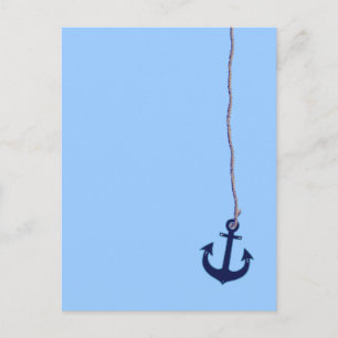 Cartão Postal âncora azul marinho