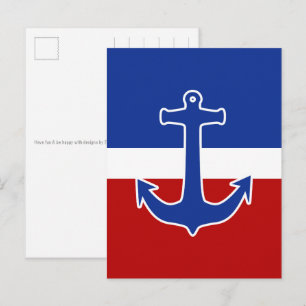 Cartão Postal Âncora azul + seu fundo & ideias