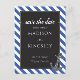 Cartão Postal Âncora de Barco Náutico Casamento Fabuloso de Vela