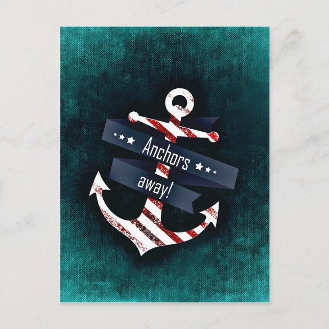 Cartão Postal Âncora de barcos náuticos (Frente)