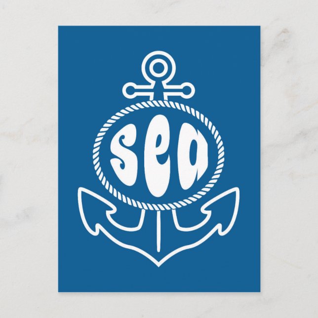 Cartão Postal Âncora E Mar (Frente)