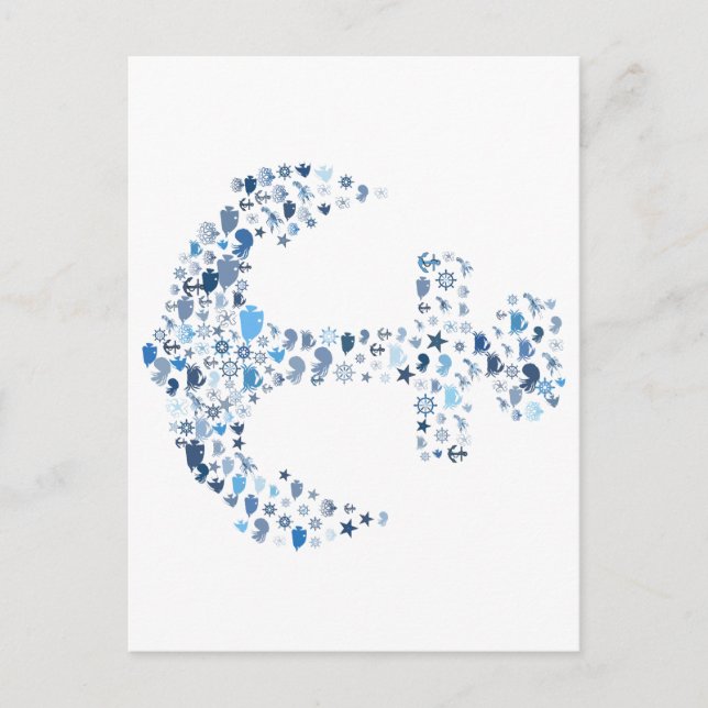 Cartão Postal âncora náutica (Frente)