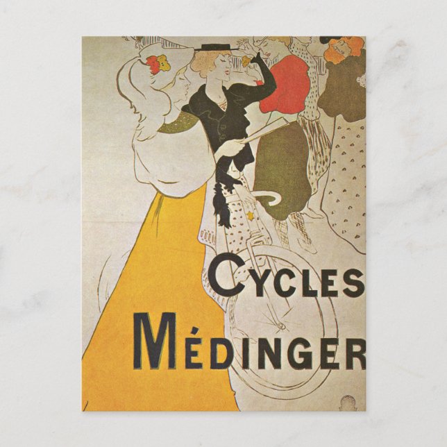Cartão Postal Andar de Bicicleta em Paris França (Frente)