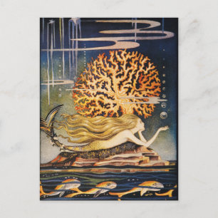 Cartão Postal Andersen: Desenho de Pequena Sereia