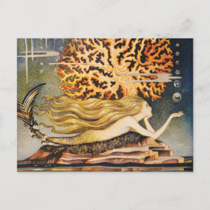 Cartão Postal Andersen: Desenho de Pequena Sereia