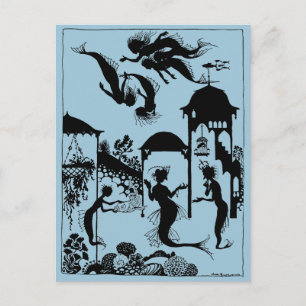 Cartão Postal Andersen: Pequena Silhueta Sereia