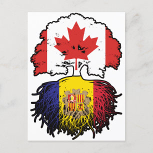 Cartão Postal Andorra Andorran Canada Tree Roots Flag