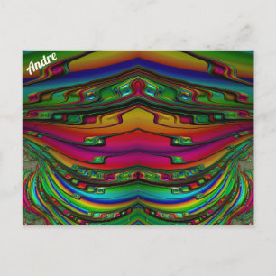 Cartão Postal ANDRE ~ 3D Fractal Design Pattern ~ Multicolor