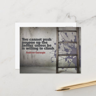 Cartão Postal Andrew Carnegie Inspirational Cote "Push Up"