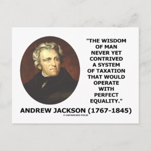 Cartão Postal Andrew Jackson Wisdom Igualdade Fiscal Contrivial