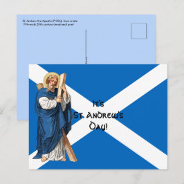 Cartão Postal Andrew, o Apostle e a Bandeira da Escócia