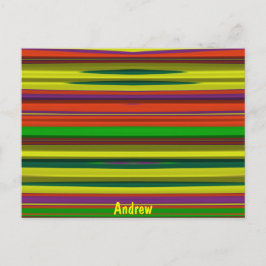 Cartão Postal ANDREW ~ Padrão de Design 3D ~ Cores de Natal~
