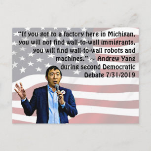 Cartão Postal Andrew Yang Cote do Segundo Debate Democrático