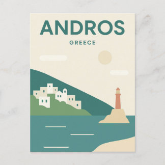 Cartão Postal Andros Grécia Minimalista