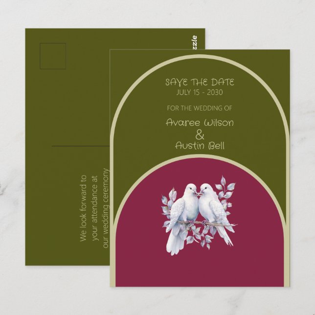 Cartão Postal Anéis de anéis Verde-oliva Amarelo-Amarelo-Amarelo (Frente/Verso)