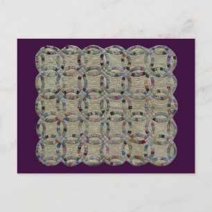 Cartão Postal Anéis de Casamento Duplo da LINHA QUILT-