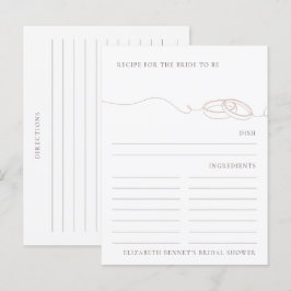 Cartão Postal Anéis de Noiva Blush Pedido de Receita para Chá de