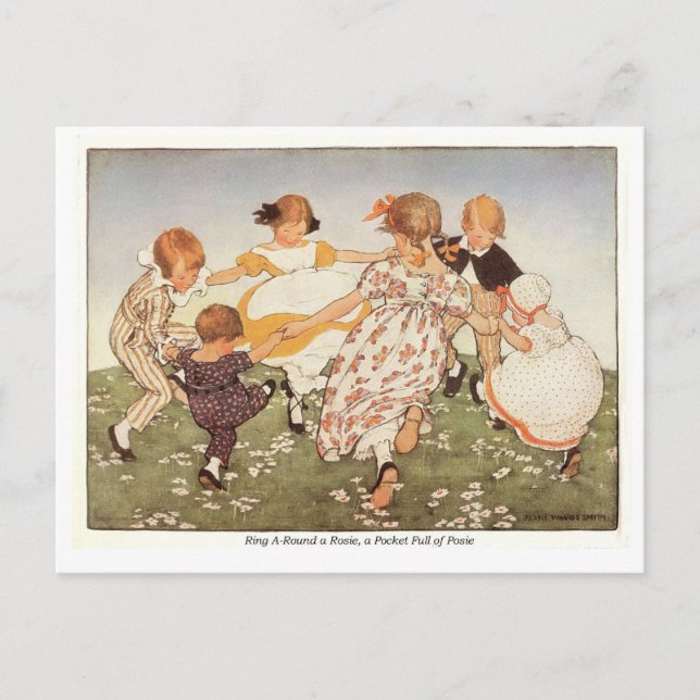 Cartão Postal Anel A-Round a Rosie Nursery Rhyme (Frente)