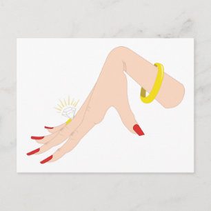 Cartão Postal Anel da Mão do noivado