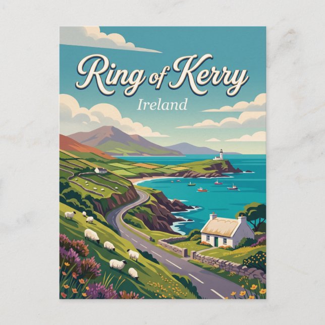 Cartão Postal Anel de Kerry Irlanda (Frente)