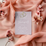 Cartão Postal Anel de Ouro Rosa Simples para Noiva<br><div class="desc">Convites de Chá de Noiva com Anel de Ouro Falso</div>