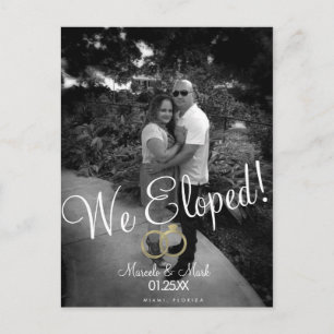 Cartão Postal Anel Falso Dourado Preto Branco Foto Casamento às 