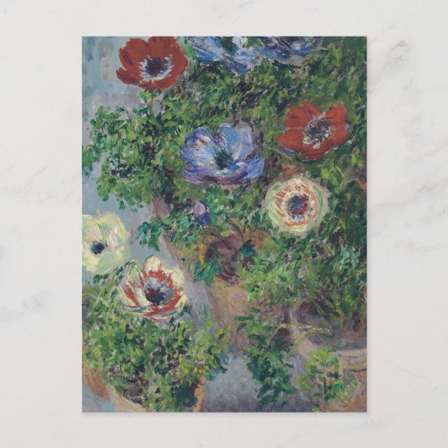 Cartão Postal Anêmonas em vaso, Claude Monet, 1885 (Frente)