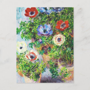Cartão Postal Anêmonas no Pote Claude Monet