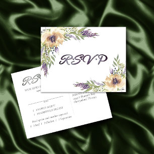 Cartão Postal Anemone RSVP Entree Greenery Floral Boho Modern
