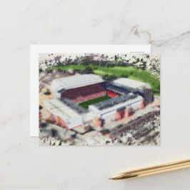 Cartão Postal Anfield Stadium Liverpool - Artistic Watercolour