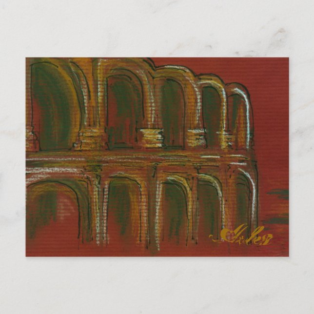 Cartão Postal Anfiteatre Romano em Arles (Frente)