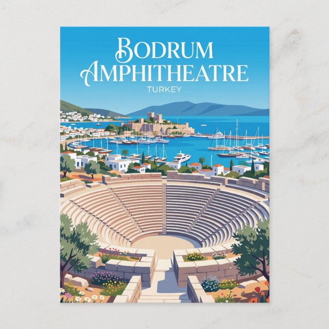 Cartão Postal Anfiteatro de Bodrum Turquia (Frente)