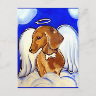 Cartão Postal Angel Dachshund