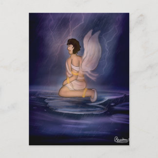 Cartão Postal Angel dark blue wall art