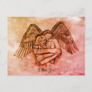 Cartão Postal Angel Eros no Amor, eu te amo
