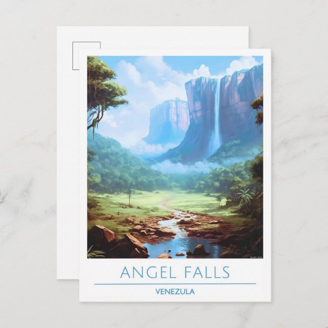 Cartão Postal Angel Falls Venezuela Viagem (Frente/Verso)