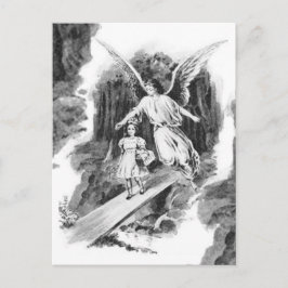 Cartão Postal Angel Guardando Uma Menina