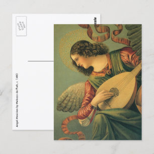 Cartão Postal Angel Musical, Melozzo da Forli, Arte Renascentist
