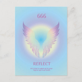 Cartão Postal Angel Number Aura 666 Refletir