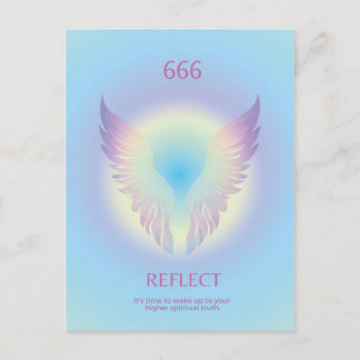 Cartão Postal Angel Number Aura 666 Refletir