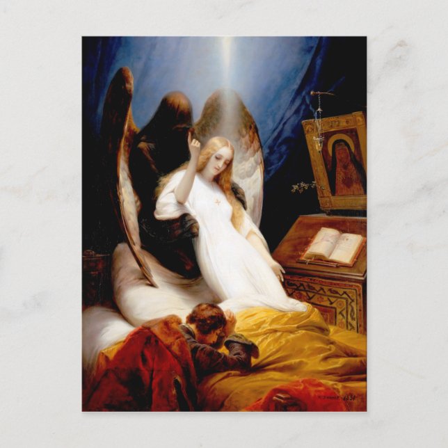 Cartão Postal Angel of Death by Horace Vernet (1851) (Frente)