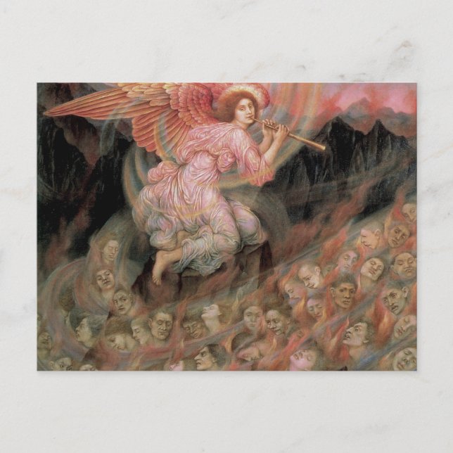 Cartão Postal Angel Piping to Souls no Inferno por Evelyn De Mor (Frente)
