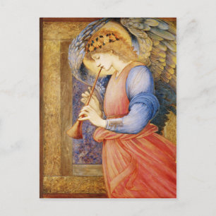 Cartão Postal Angel Plays um Flageolet - Edward Burne-Jones