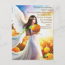 Cartão Postal Angel Pumpkin Ação de Graças Outono Linda Arte